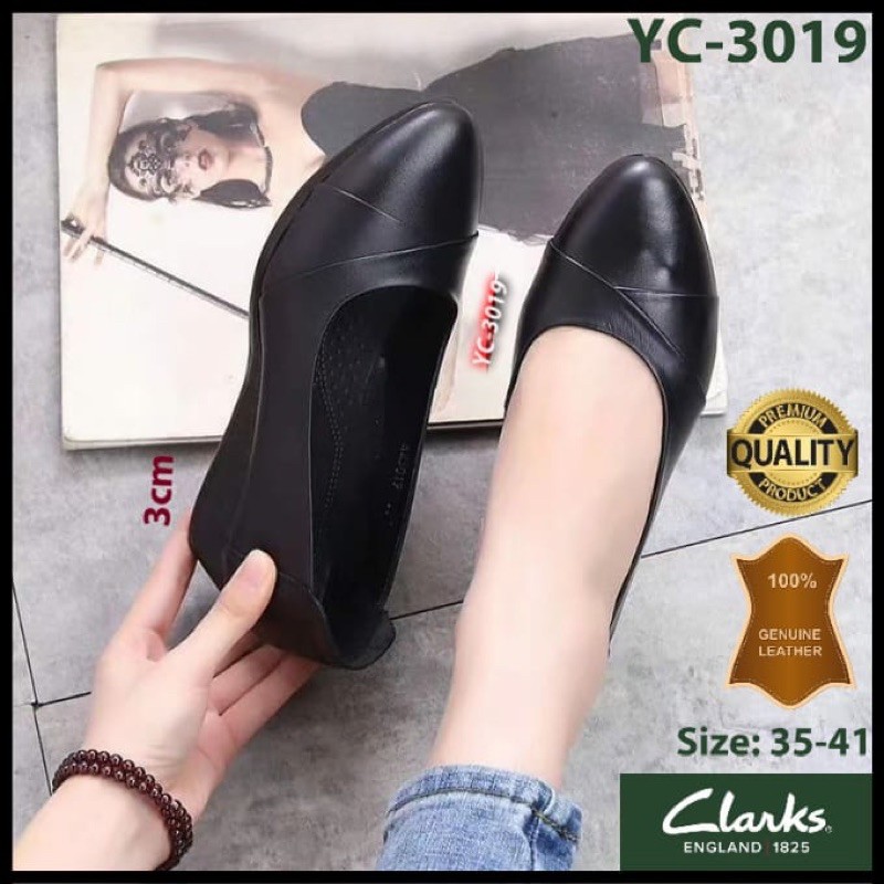 Sepatu Clarks YC-3019 Low Wedge / Wedges Sepatu / sepatu kerja /sepatu