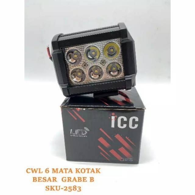 Lampu tembak sorot LED 6 mata kotak 18 watt besar cree worklight