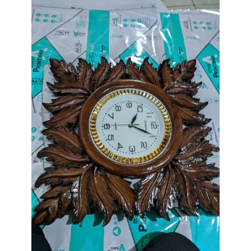 jam dinding jam kayu jati souvernir jati