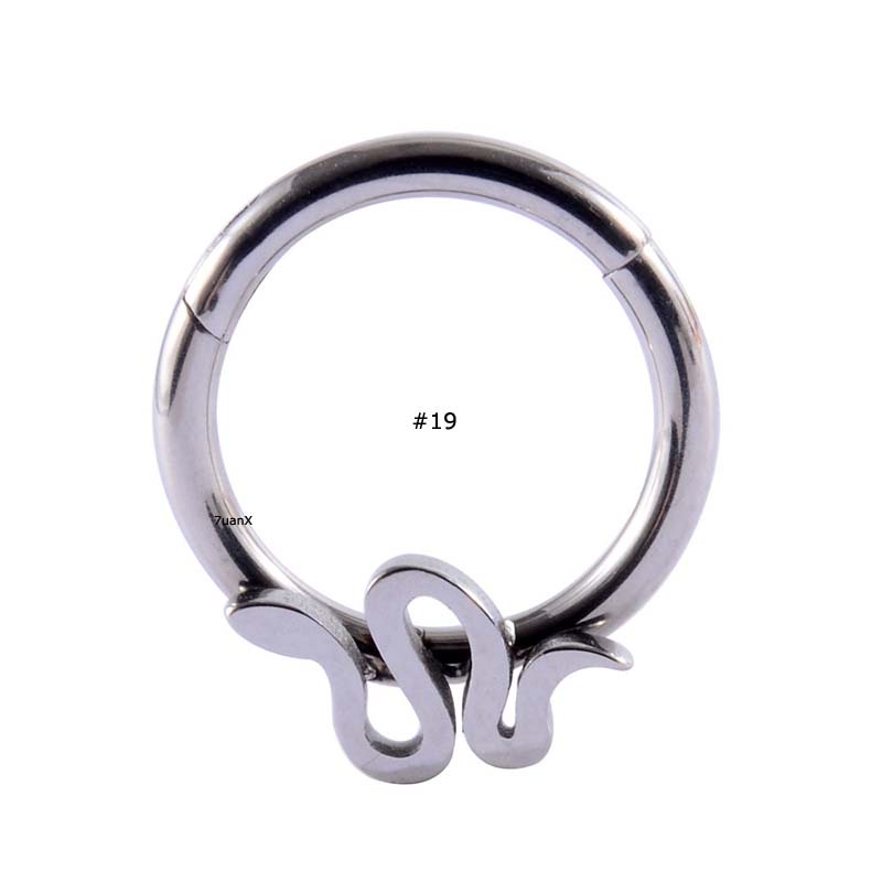 1piece G23 Titanium Nose Hoop Rings Piercing Clicker Hinged Segment Helix Piercing Body Jewelry