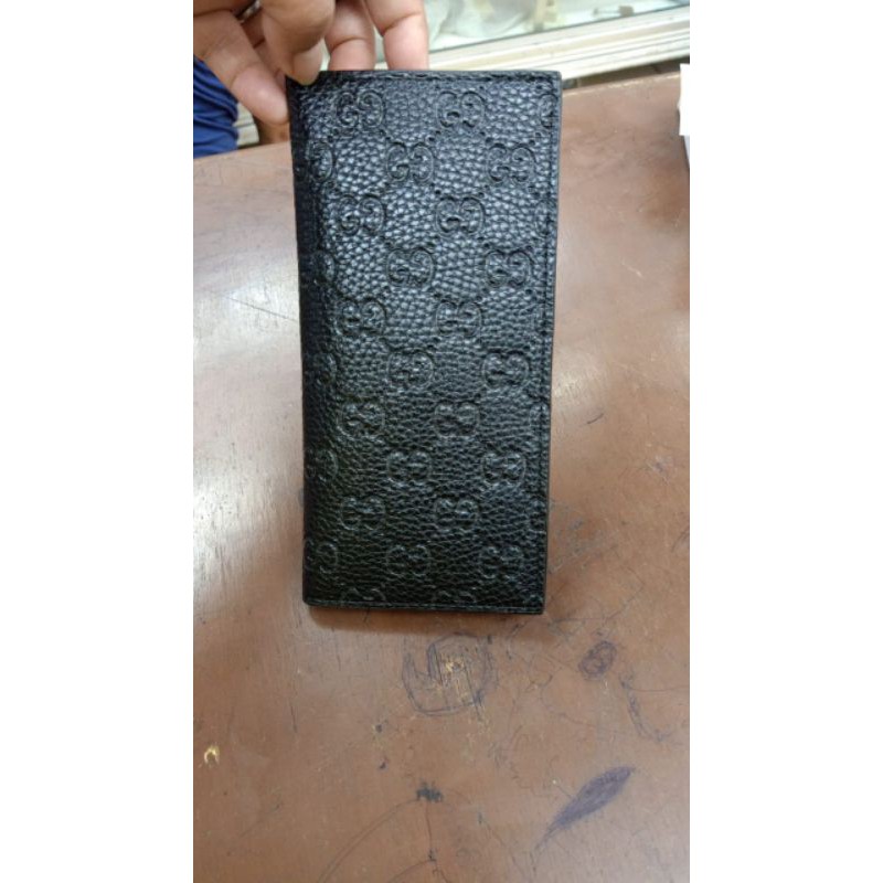 DOMPET LIPAT PANJANG HITAM EMBOS /free box