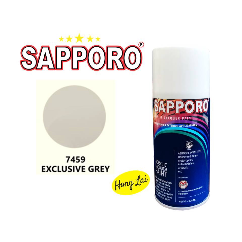 Sapporo 7459 Exclusive Grey Cat Semprot Aerosol Saporo Paint Abu Muda