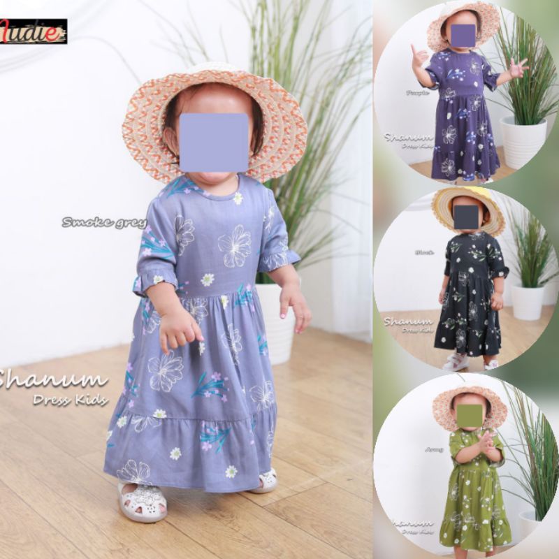 Shanum kids | By Nudie ORI | Gamis rayon kids bunga