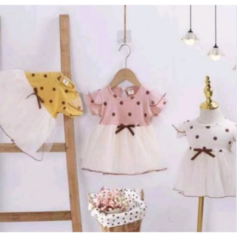 dress tutu 6bln-2thn import anak polka korea
