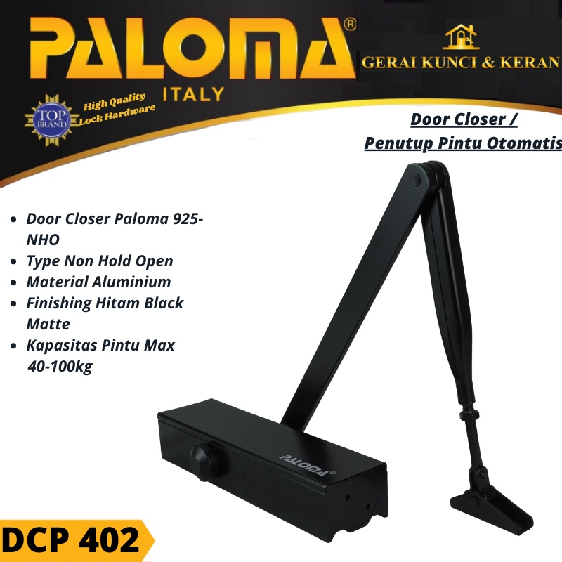 DOOR CLOSER PALOMA 925 NHO DCP 402 PENUTUP PINTU OTOMATIS HITAM BLACK