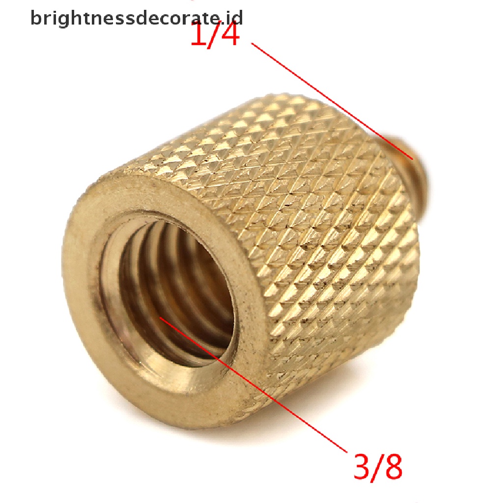 1 Pc Sekrup Adapter Konverter Tripod Kamera 3 / 8 Ke 1 / 4 Female Male Bahan Kuningan
