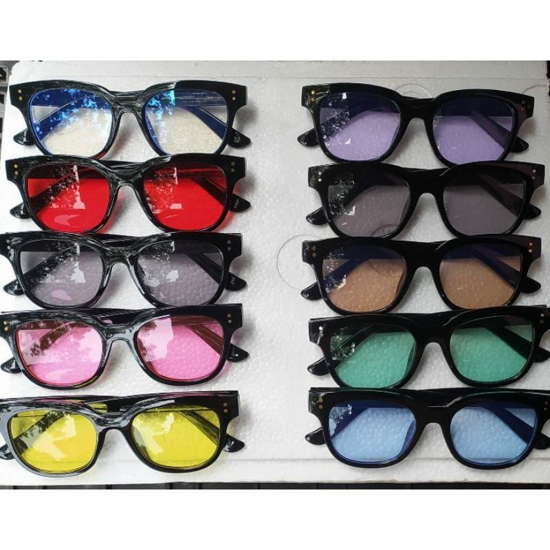 (BELI 10 GET 1 FREE) KACAMATA VINCENT Wanita/Pria Sunglasses Korean Fashion Small Candy Kotak