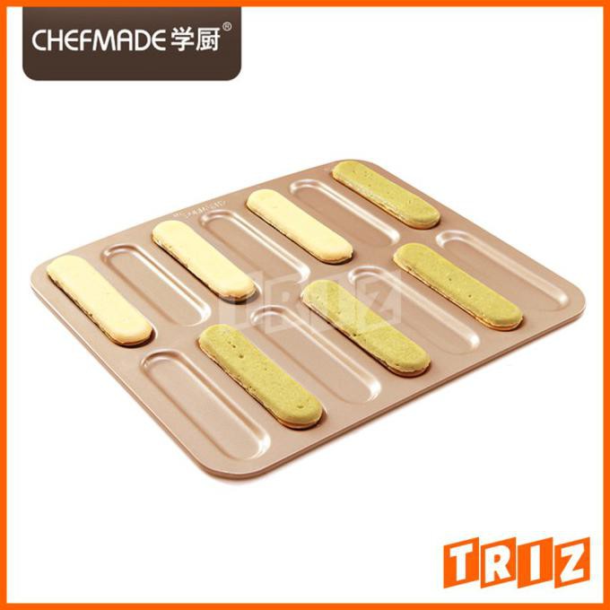 

Chefmade Eclair Mould Cake Tray Pan Cetakan Kue Lidah Kucing Wk9172 Terbaru