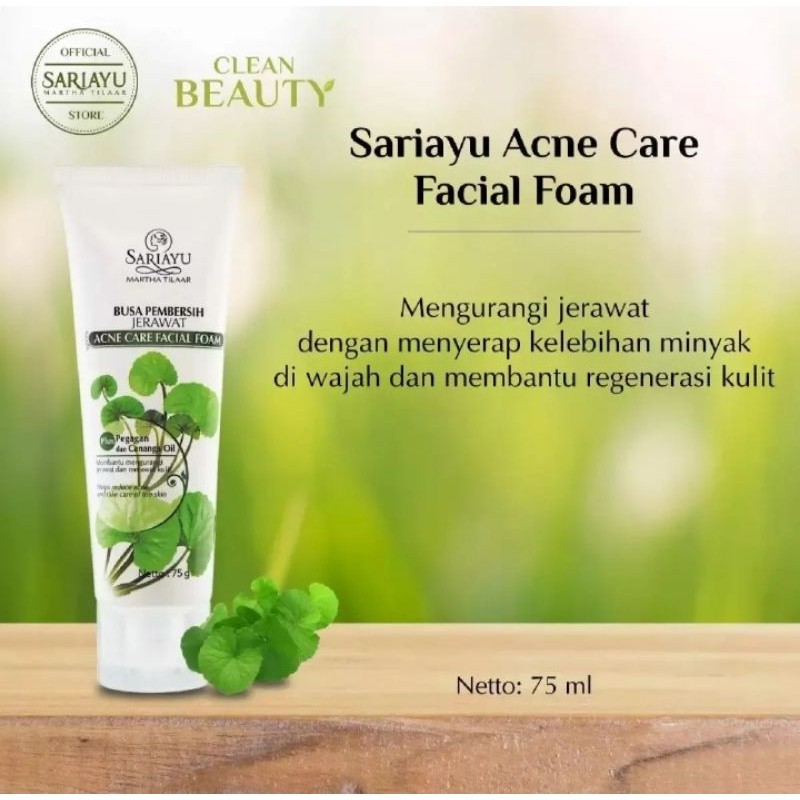 Sariayu Facial Foam Acne - Pembersih Wajah Untuk Kulit Berjerawat - 75gr