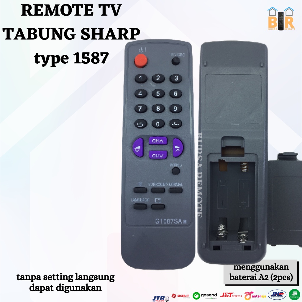 REMOTE - REMOT SHARP TV TABUNG TYPE 1587 tanpa setting