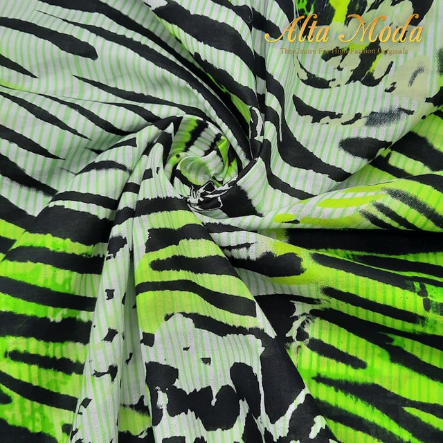 

Alta Moda Katun Voile Animal Zebra Print Hijau (1M)