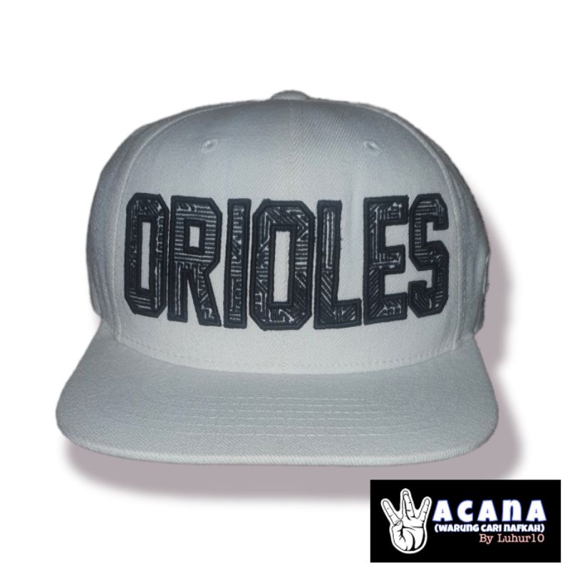 Topi Snapback MLB Logo Orioles Warna Putih [Second]