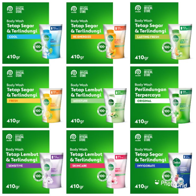 Dettol Body Wash 410gr Sabun Mandi Cair Antiseptik Anti Bakteri Refill Detol 410ml Original Invigora