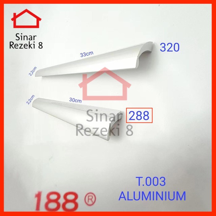 Handle Tarikan 003-288 Aluminium / Laci Pintu Lemari Minimalis Gagang