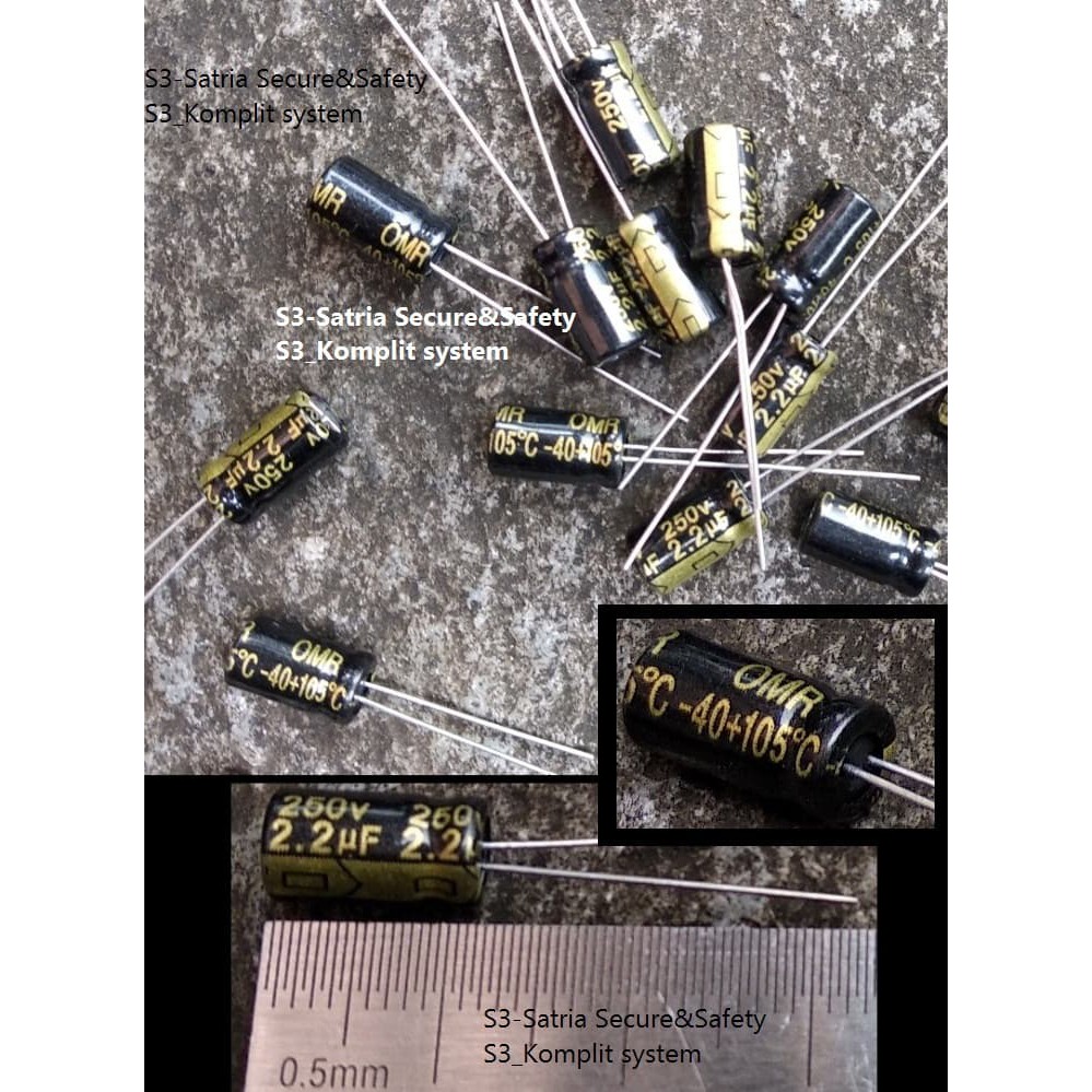 OMR Elco 2.2uF 250V ELKO 2,2uf 250 V dua koma dua 2.2 2,2 UF