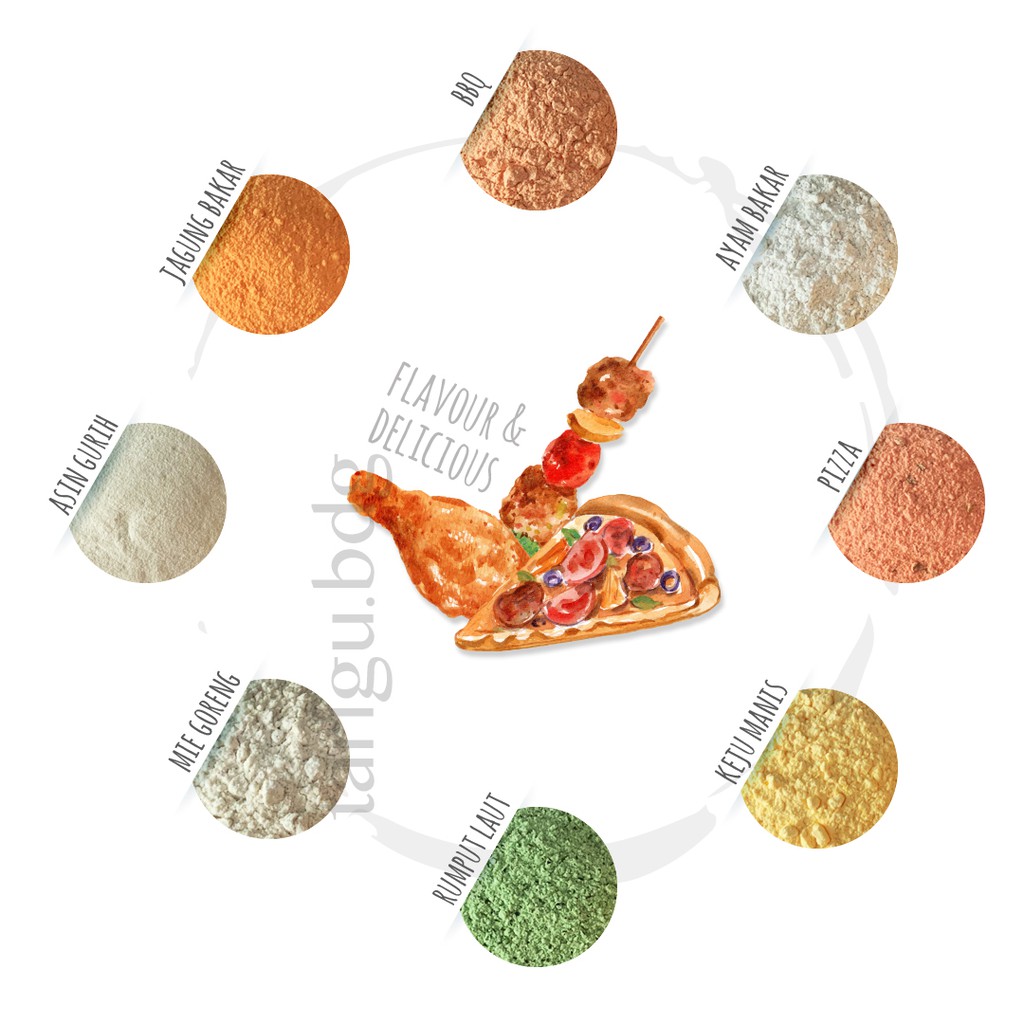 BUMBU TABUR ANEKA RASA 100GR - BUBUK TABUR GURIH - BUMBU KENTANG - BUMBU KERIPIK CIMOL JAMUR KRISPI