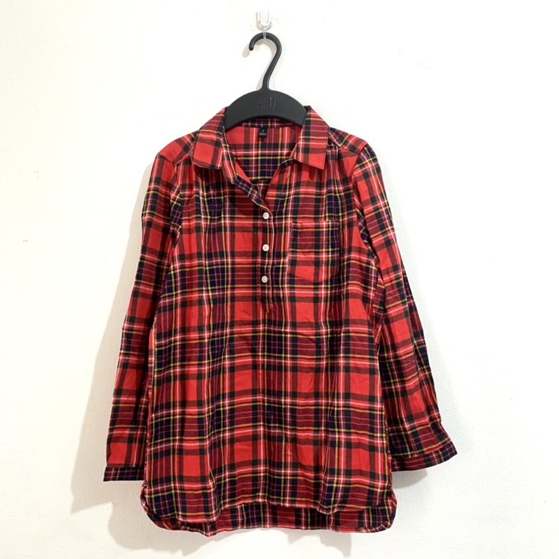 Uniqlo Red Plaid Shirt | Kemeja Anak | Kemeja Dewasa | Kemeja wanita | Kemeja Laki laki | Kemeja Uni
