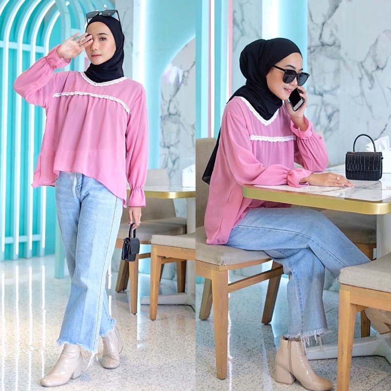 ALIKA BLOUSE RENDA / BLOUSE KOREA TERBARU