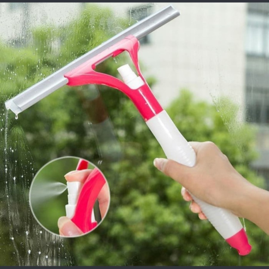 Alat Pembersih Kaca Jendela Wiper Semprot Air Otomatis Spray Window Cleaner 2 in 1