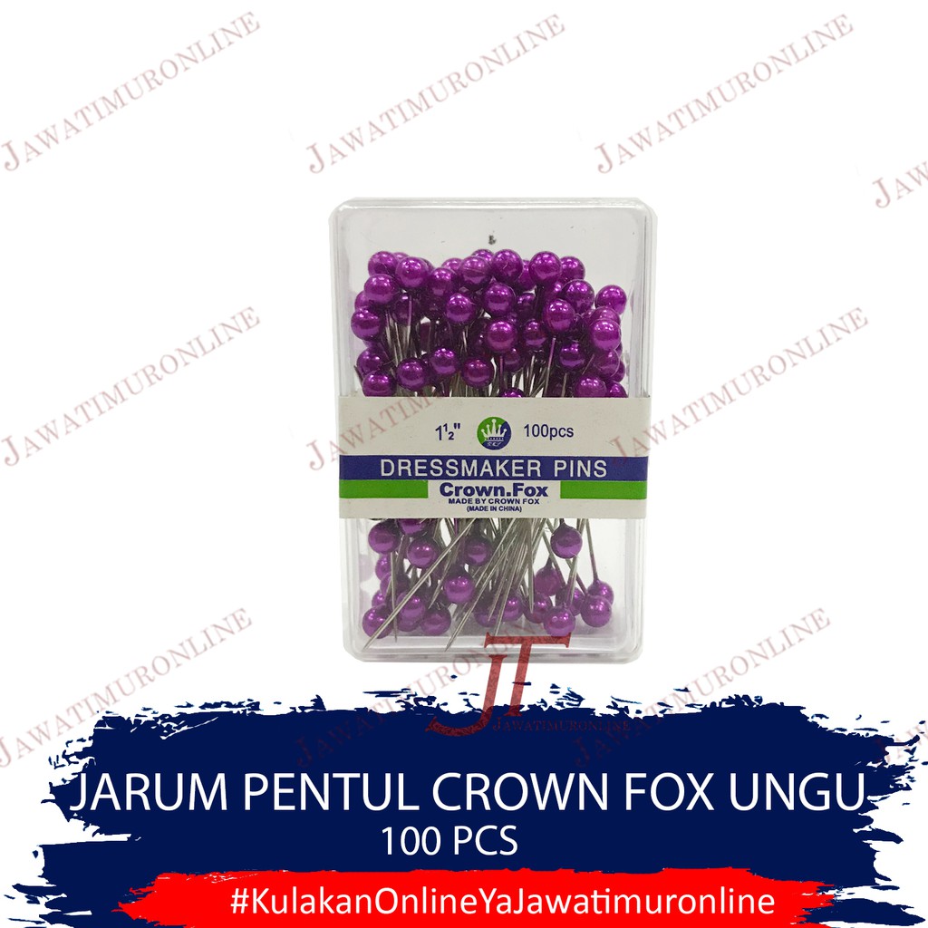 Jarum Pentul Crown Fox  1 Warna Dus Mika - Jarum Pentol Warna Crown Fox