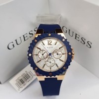 Jam Wanita Guess W0149L5 Rose Gold Biru Original