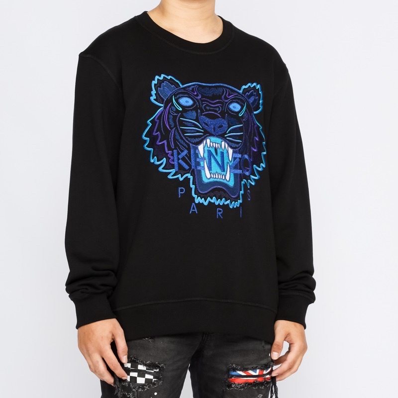 Ken. Tiger Crewneck Black Navy