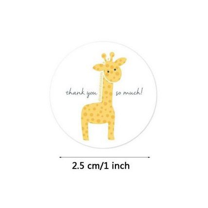 Paper Tags - 1&quot; Animal Round THANK YOU Sticker (10 pcs)