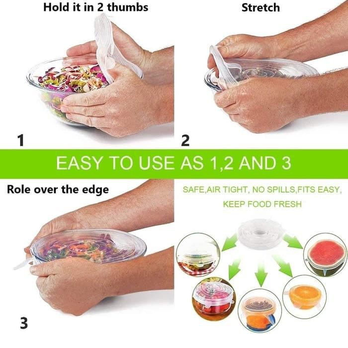 [IMPORT] - 6in1 food Cover Flexible Makanan Tetap Awet Bahan Plastik