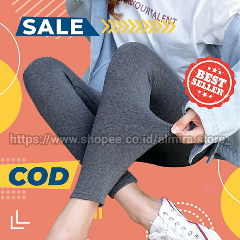 8.8 SALE Legging soft Rayon Kaos L - XXXL/ Legging Panjang Bahan Kaos HS