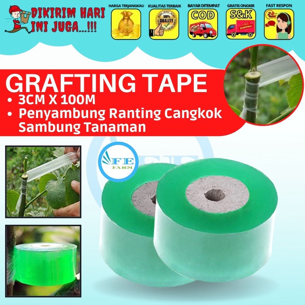 Grafting Tape Parafilm Plastik Okulasi Polyolefin 3cm x 100m FEFARM