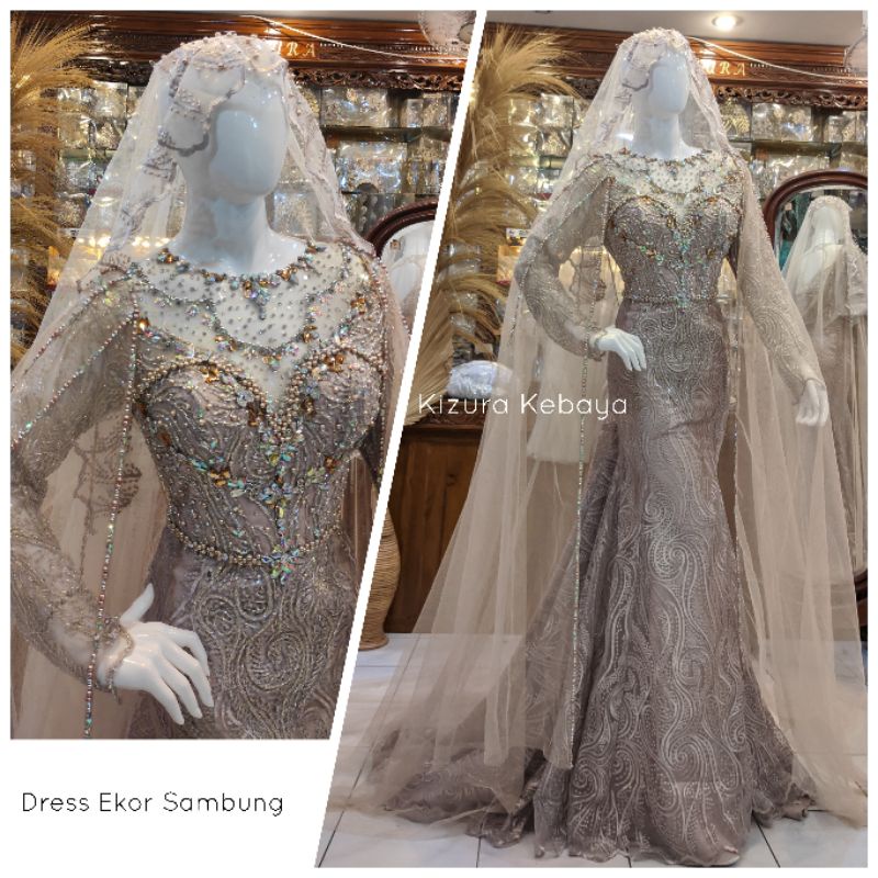 Kebaya Dress Pengantin Wedding Dress  Mewah / Duyung Standar Jumbo