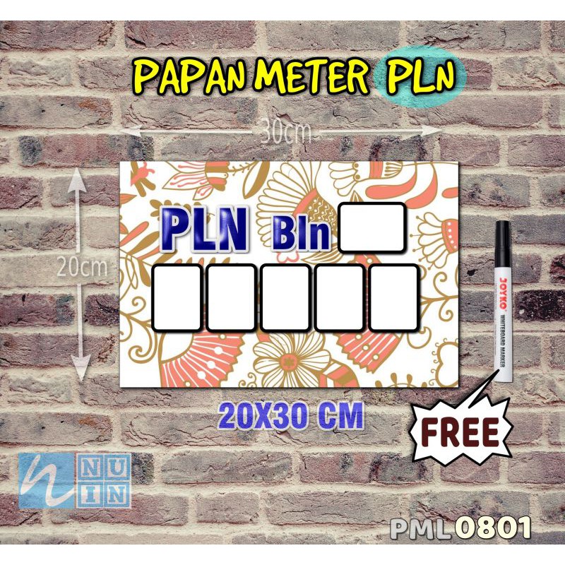 

Nuin Papan Meter Listrik PLN PAM motif Unik - Flower 01