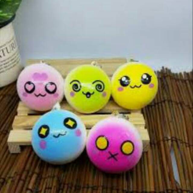squishy murah ganci / gantungan kunci squishy (smiley)