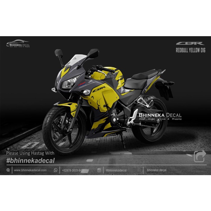 DECAL STICKER CBR K45 DESAIN YELLOW REDBULL-012
