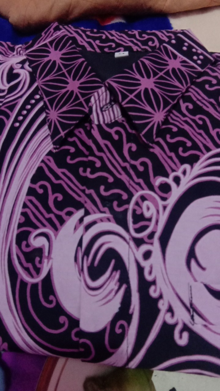 Kemeja Batik Warna Ungu Hitam Batik Lengan Panjang Lapis Furing Uwer Ungu Batik Terbaru
