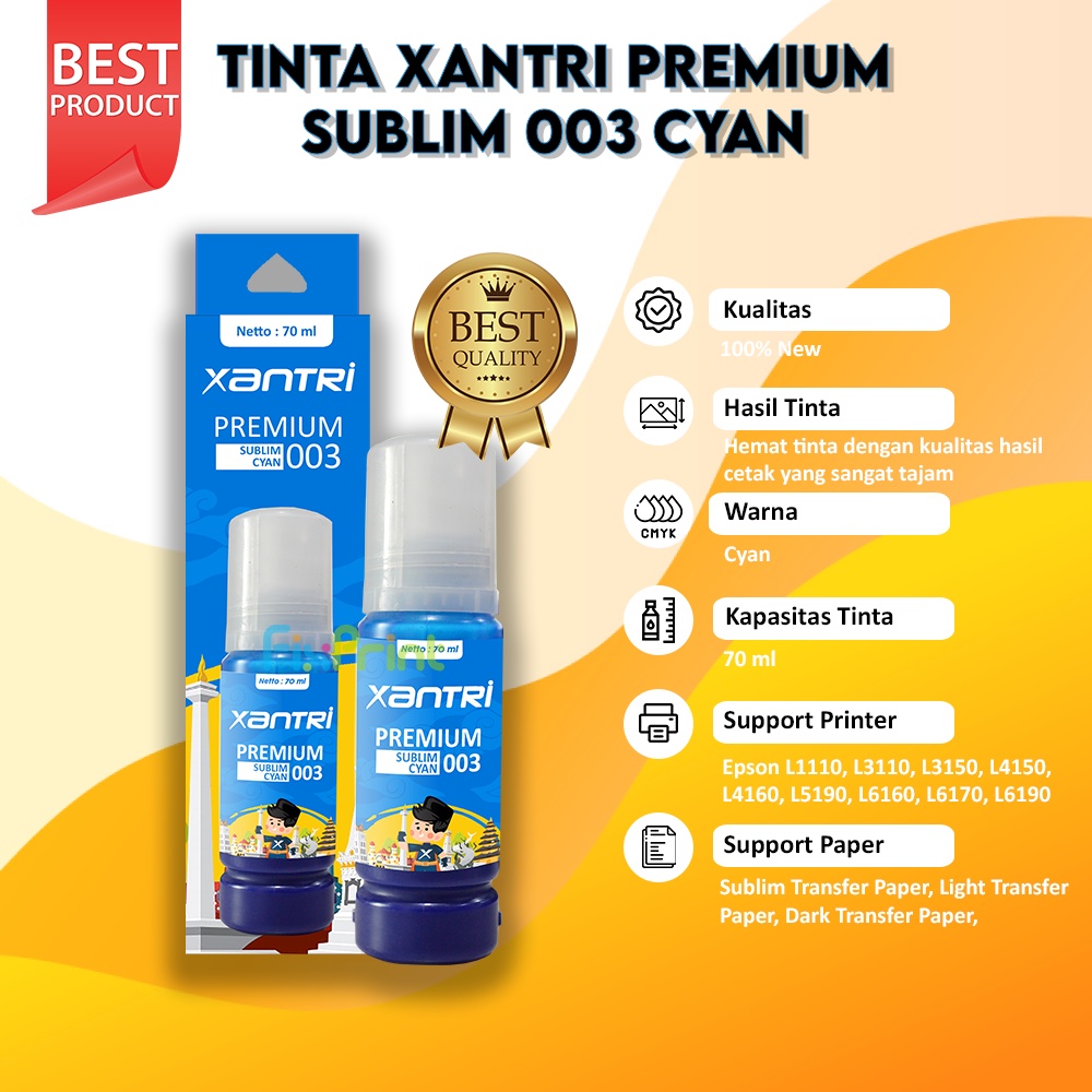 Tinta Sublim Printer Epson 003 Sublimation Ink Sublime L1110 L3110 L3119 L3150 L4160 L5190 MUG KAOS
