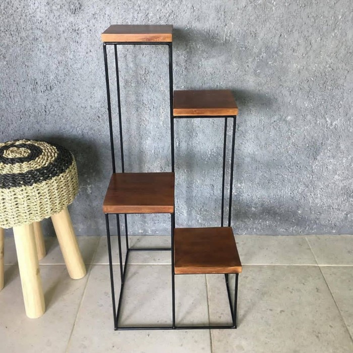 Rak Tanaman - Rak Besi 4 Susun Serbaguna / Rak Tanaman / Rak Kayu / Dekorasi