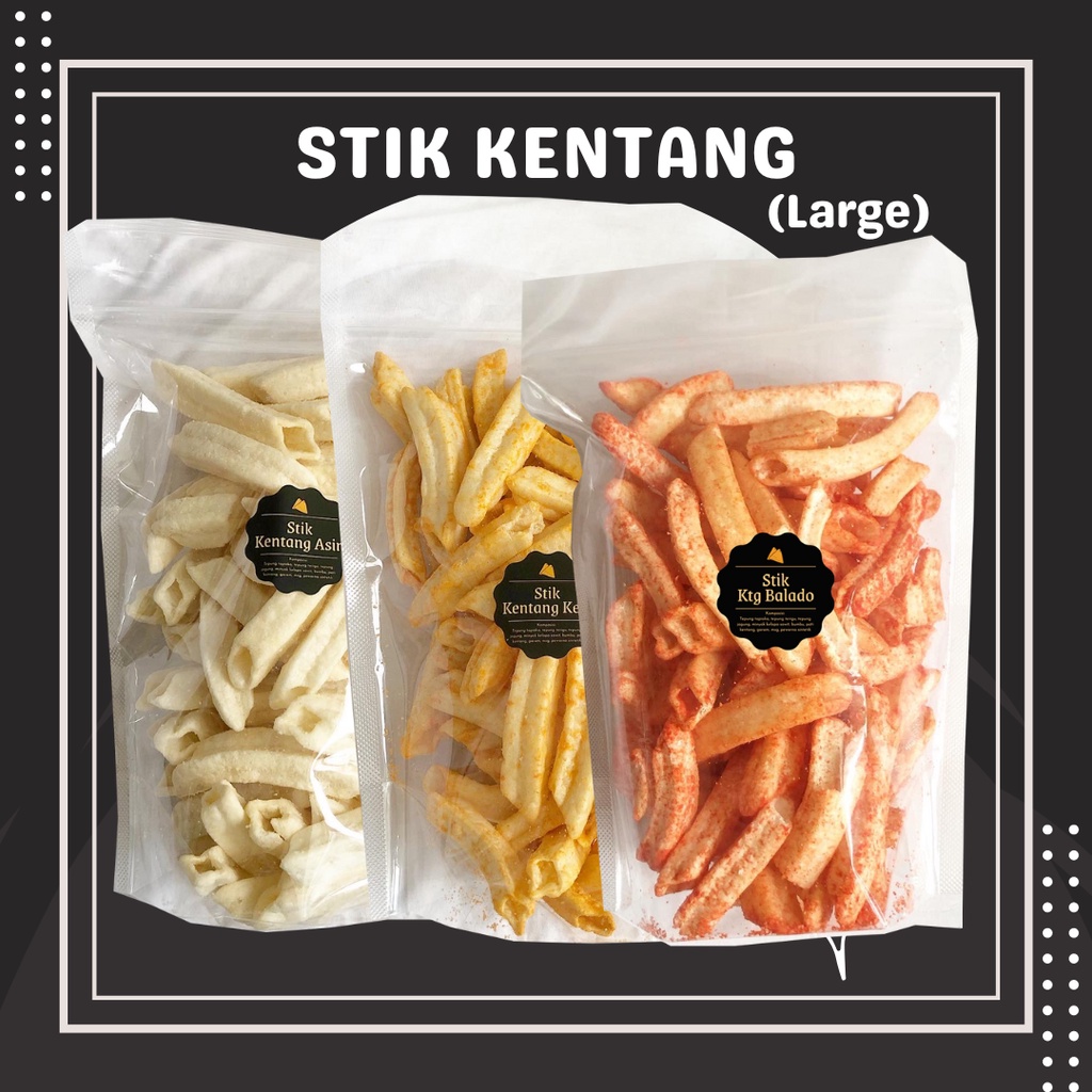 

Stik Kentang Asin / Potato Jagung Bakar / Potato Balado (L) 100gr / Snack Cemilan Camilan / Potato Stick Grosir Snack Surabaya