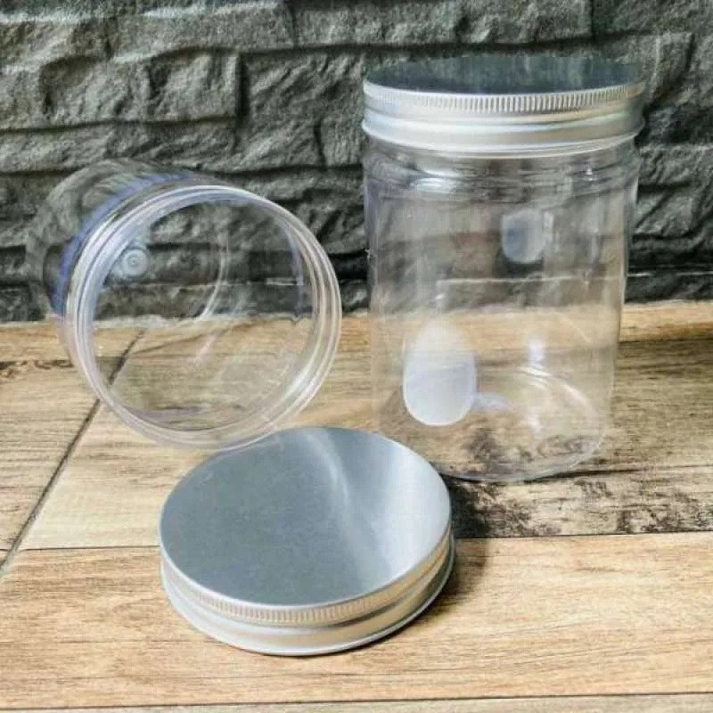 Toples Tutup Silver 500ml Plastik Polos Tutup Warna Ulir