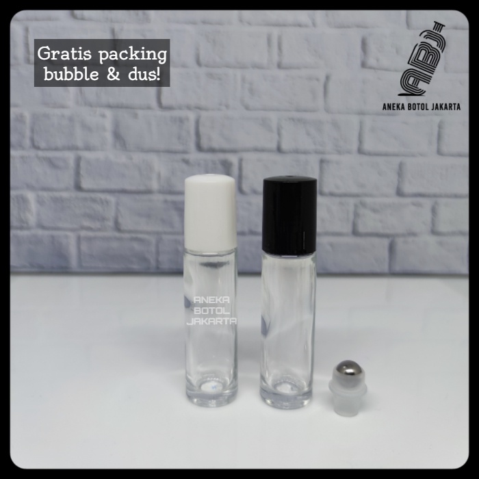 Botol kaca roll on clear bening 10ml TEBAL