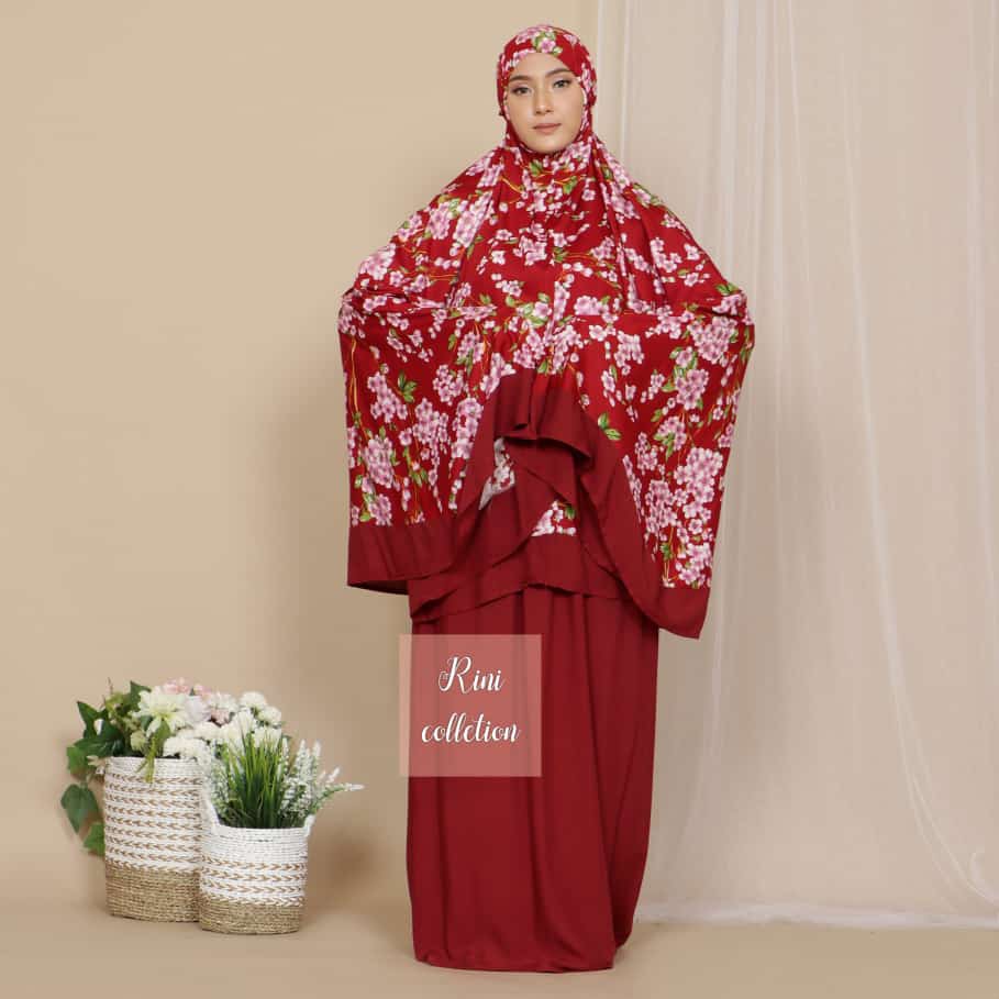 Mukena jumbo rempel sakura jepang