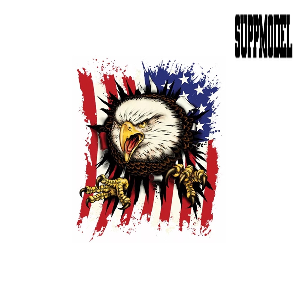 Stiker Vinyl Desain American Eagle Eye-catching Visual Effect Dapat Dilepas Untuk Dekorasi Mobil Van