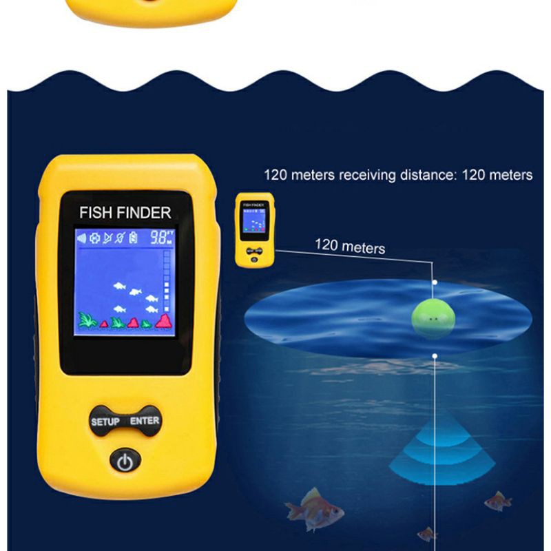 Alat Pelacak Ikan Portable Sonar Fish Finder Cable 4x4 Inch 100M