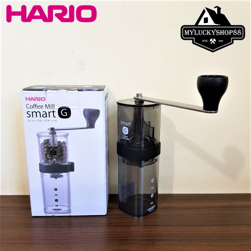 Hario Coffee Mill Smart G Hand Grinder Transparent Black MSG-2-TB