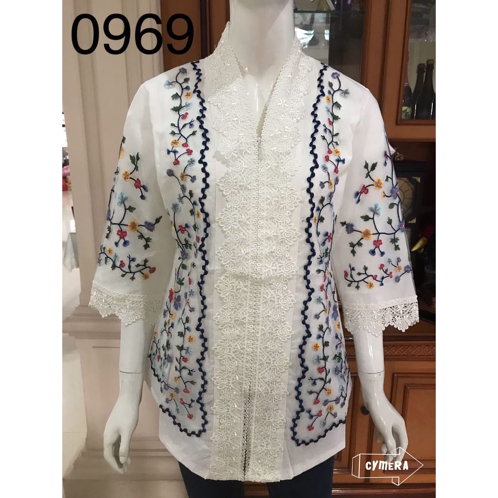 NewTrendy Kebaya Brukat Encim Full Bordir Bunga-Bunga