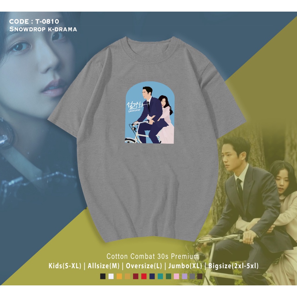 T-SHIRT SNOWDROP JUNG HAE IN KOREAN DRAMA OVERSIZE KAOS SNOWDROP KIM JI SOO K-DRAMA JUMBO