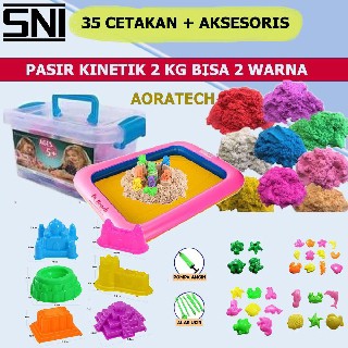 Mainan Edukasi Play Sand Pasir AJAIB Super Jumbo 2 KG Pasir Ori Bisa Mix 2 Warna