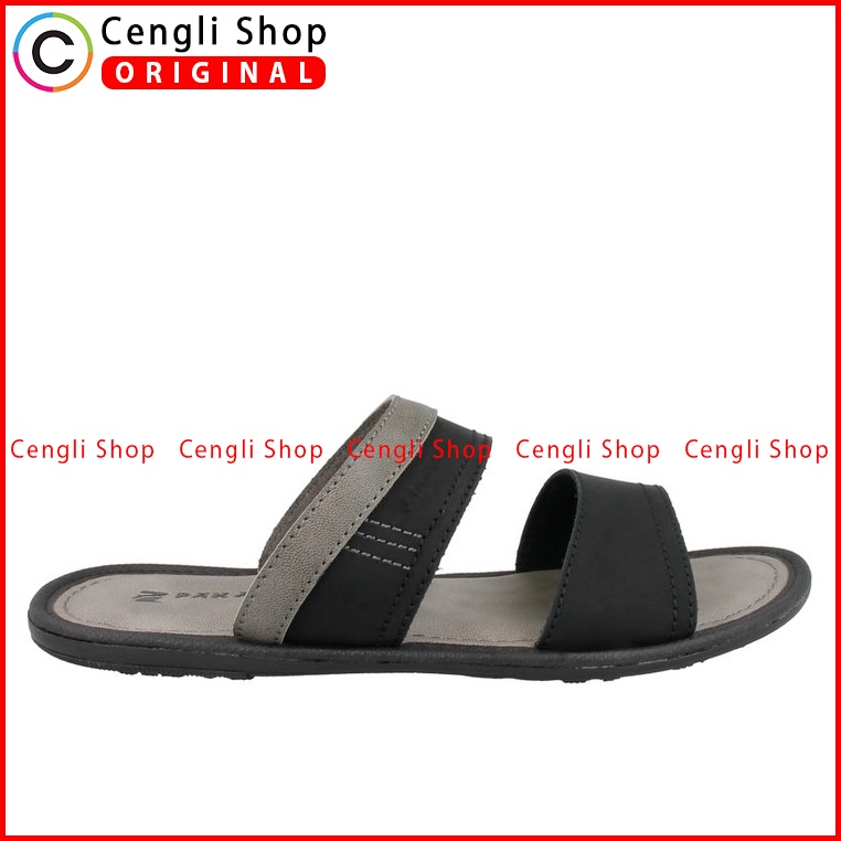 SANDAL SLIDE PAKALOLO PRIA ORIGINAL CASUAL KULIT ASLI HITAM PB51