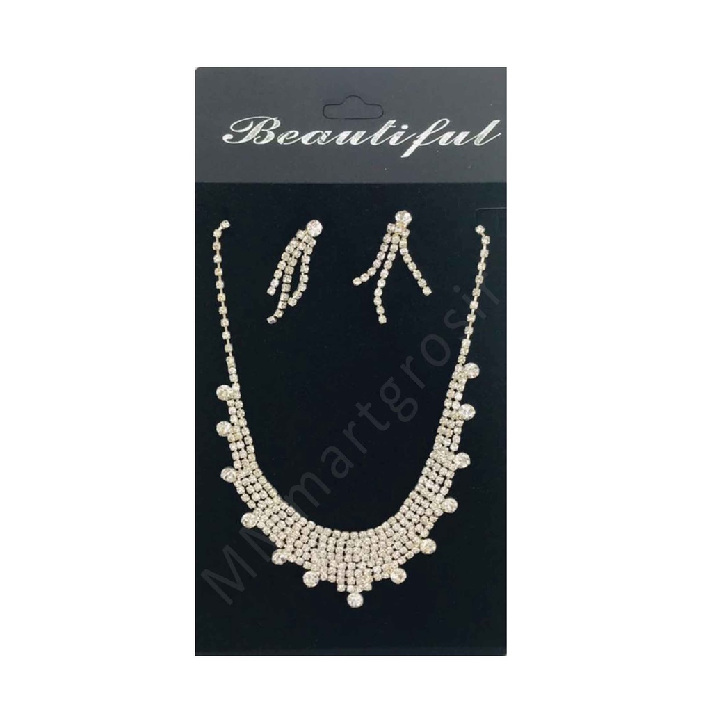 Yinda Kalung 1 / 1 Set Kalung&amp;Anting Permata / Kalung Fashion / Aksesoris