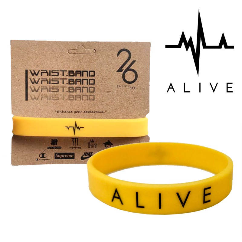 GELANG TANGAN PRIA - GELANG KARET ORI ALIVE YELLOW